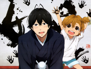 Картинка аниме barakamon парень девочка