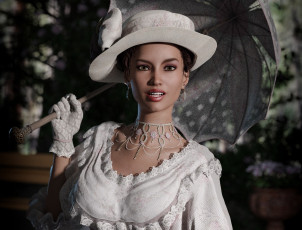 Картинка 3д+графика люди+ people девушка фон взгляд