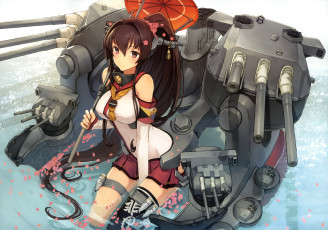 Картинка аниме kantai+collection девушка взгляд фон