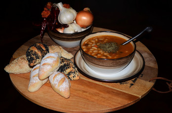 Картинка еда разное суп хлеб овощи