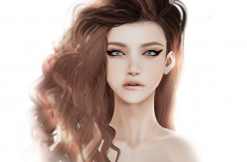 Картинка 3д+графика портрет+ portraits девушка взгляд удивление