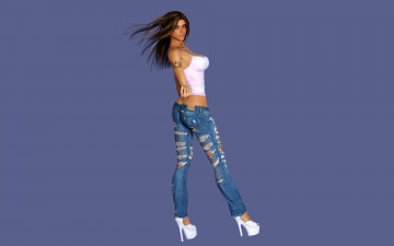 Картинка 3д+графика люди+ people фон девушка тату взгляд