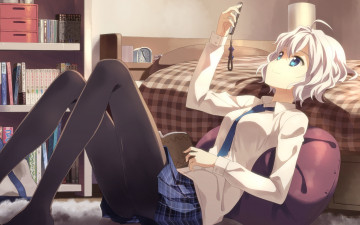 Картинка аниме yuuki+tatsuya+ artbook фон взгляд девушки