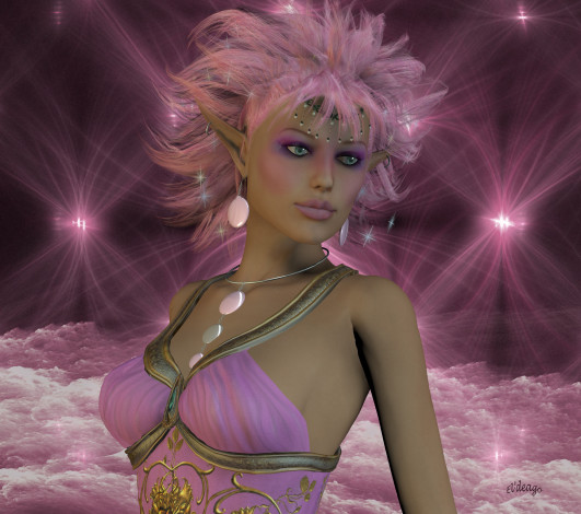 Обои картинки фото 3д графика, эльфы , elves, взгляд, эльфийка, фон