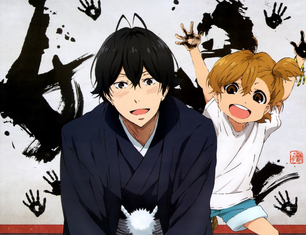 Обои картинки фото аниме, barakamon, парень, девочка