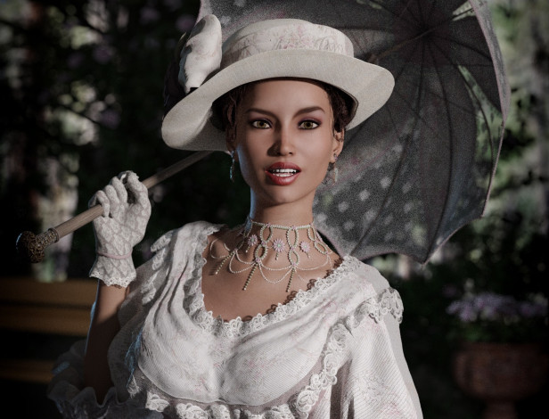 Обои картинки фото 3д графика, люди , people, девушка, фон, взгляд