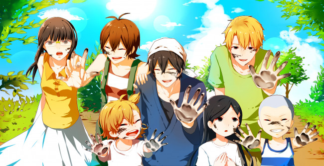 Обои картинки фото аниме, barakamon, девушки, дети, парни