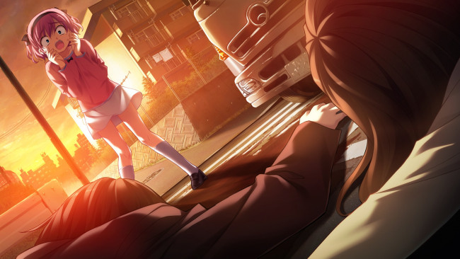 Обои картинки фото аниме, grisaia no kajitsu, девушка, фон, взгляд