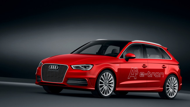 Обои картинки фото audi a3 e-tron concept 2013, автомобили, audi, красная, 2013, concept, e-tron, a3