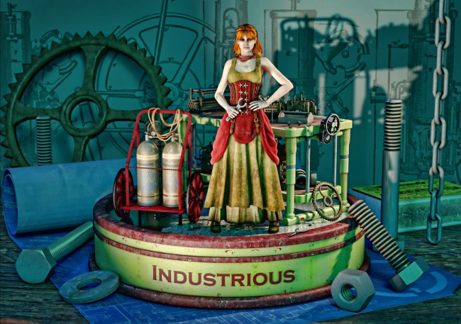 Обои картинки фото 3д графика, фантазия , fantasy, фон, девушка, взгляд