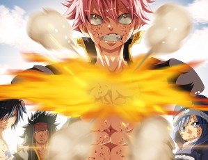 Картинка аниме fairy+tail нацу хвост феи