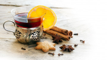 Картинка еда напитки +Чай корица гвоздика бадьян чай лимон