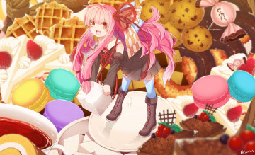 Картинка аниме unknown +другое взгляд девушка фон