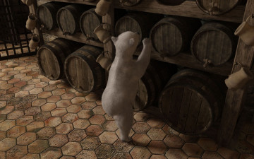 Картинка 3д+графика животные+ animals фон медвежонок