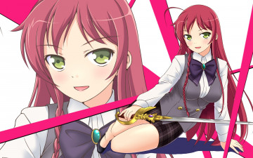 Картинка аниме hataraku+maou-sama фон взгляд девушки