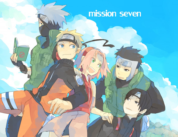 Обои картинки фото аниме, naruto, команда, 7