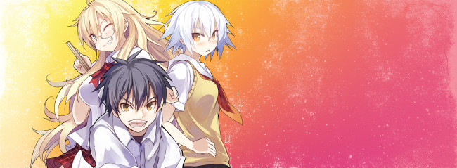 Обои картинки фото ben-to, аниме, фон, взгляд, девушки