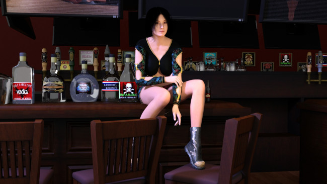 Обои картинки фото 3д графика, люди , people, фон, взгляд, девушка