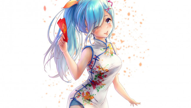 Обои картинки фото аниме, unknown,  другое, фон, взгляд, девушка