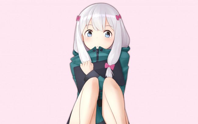 Обои картинки фото аниме, eromanga-sensei, девушка, фон, взгляд