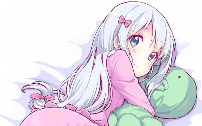Обои картинки фото аниме, eromanga-sensei, фон, взгляд, девушка