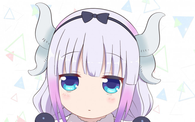 Обои картинки фото аниме, miss kobayashi`s dragon maid, фон, взгляд, девушка