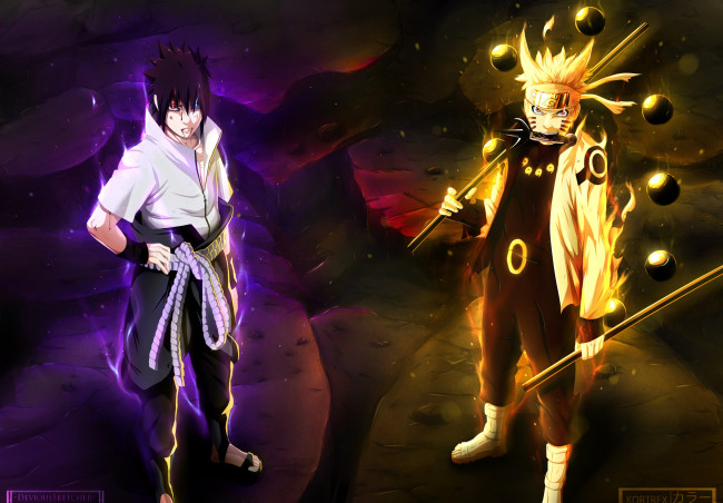 Обои картинки фото аниме, naruto, саске, наруто