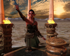 Картинка 3д+графика эльфы+ elves эльфийка взгляд фон