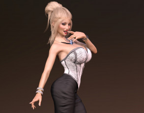 Картинка 3д+графика люди+ people девушка взгляд фон