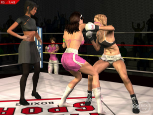 Картинка 3д+графика спорт+ sport бокс ринг фон взгляд девушки