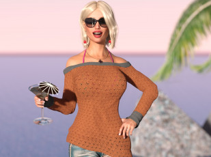 Картинка 3д+графика люди+ people девушка взгляд фон