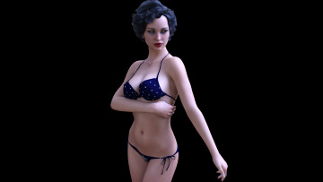 Картинка 3д+графика люди+ people взгляд фон девушка