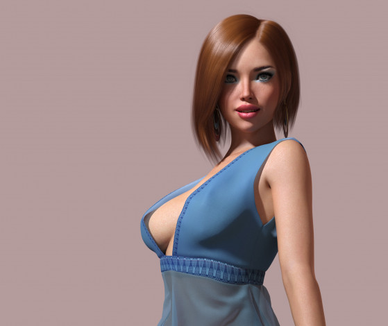 Обои картинки фото 3д графика, люди , people, девушка, взгляд, фон