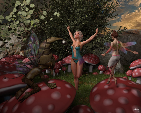 Обои картинки фото 3д графика, эльфы , elves, эльфийки, взгляд, фон, грудь