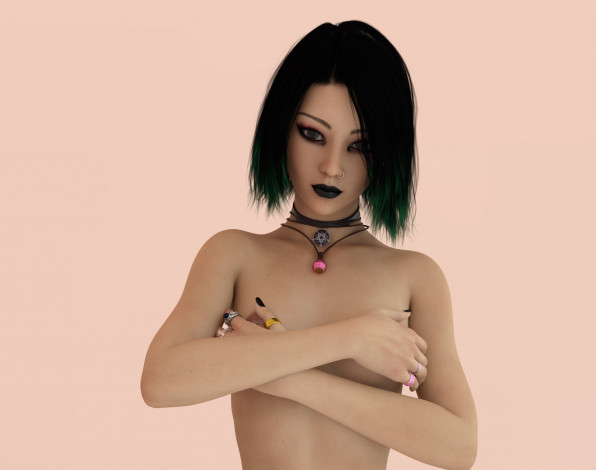 Обои картинки фото 3д графика, люди , people, девушка, взгляд, фон