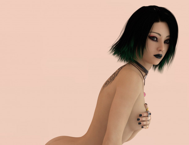 Обои картинки фото 3д графика, люди , people, девушка, взгляд, фон