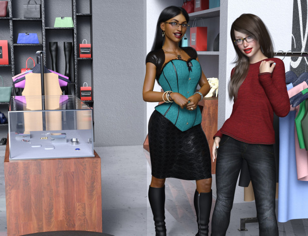 Обои картинки фото 3д графика, люди , people, девушки, взгляд, фон