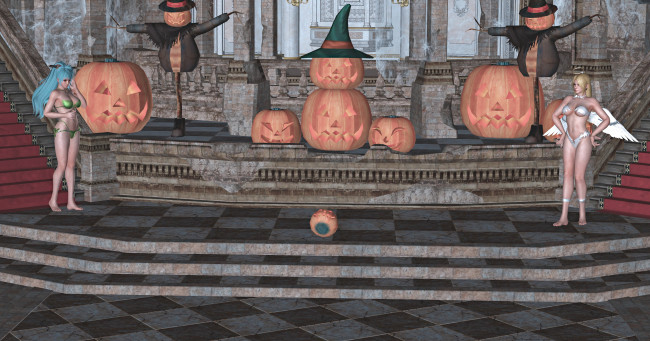 Обои картинки фото 3д графика, праздники , holidays, девушки, взгляд, фон