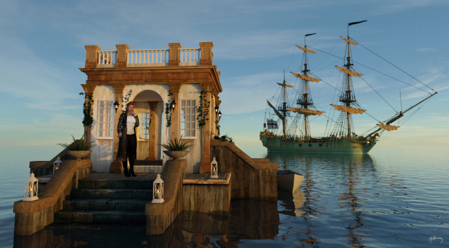 Обои картинки фото 3д графика, фантазия , fantasy, девушка, взгляд, фон