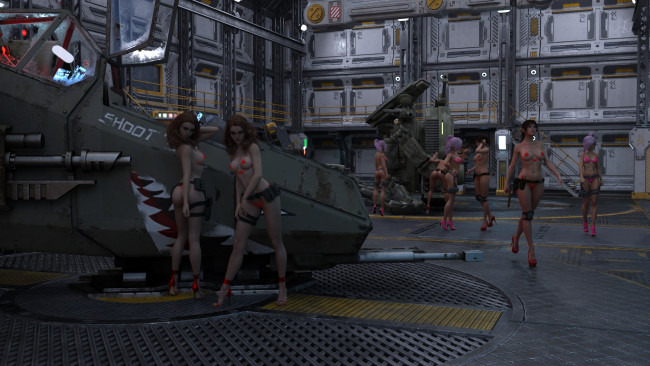 Обои картинки фото 3д графика, фантазия , fantasy, девушки, взгляд, фон