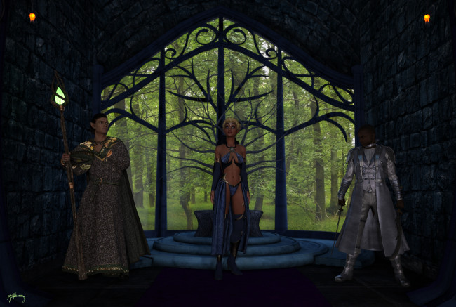 Обои картинки фото 3д графика, фантазия , fantasy, девушка, взгляд, фон