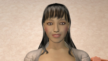 Картинка 3д+графика портрет+ portraits фон взгляд девушка