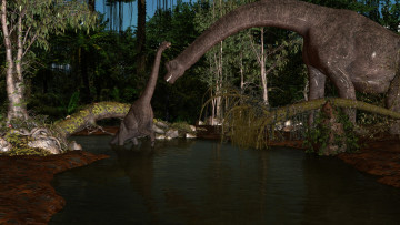 Картинка 3д+графика животные+ animals динозавры