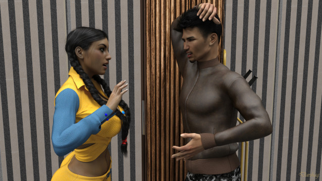 Обои картинки фото 3д графика, люди , people, фон, взгляд, девушка