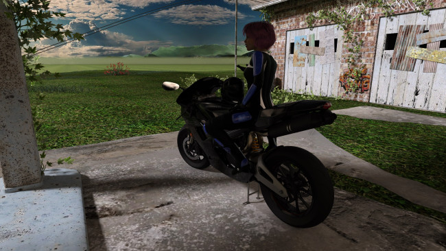 Обои картинки фото 3д графика, люди-авто, мото , people- car ,  moto, взгляд, фон, девушка