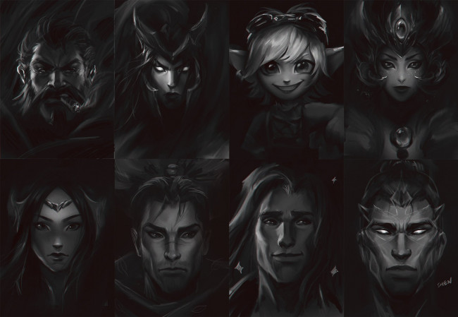 Обои картинки фото видео игры, league of legends, лица, персонажи