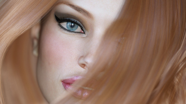 Обои картинки фото 3д графика, портрет , portraits, девушка, фон, взгляд, волосы