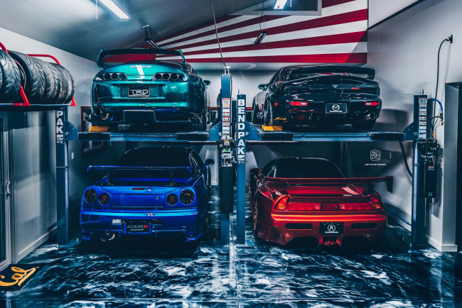 Обои картинки фото автомобили, разные вместе, jdm, dream, garage, nissan, toyota, mazda, honda