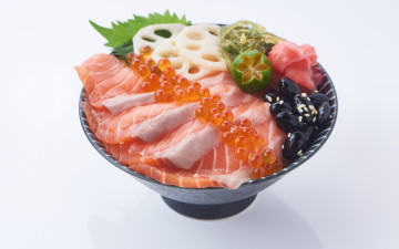 Картинка еда рыбные+блюда +с+морепродуктами форель икра красная