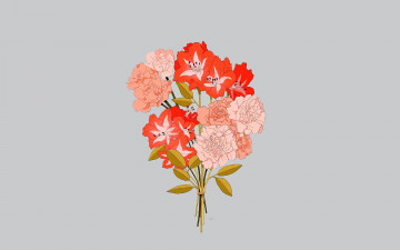 Картинка рисованное цветы букет